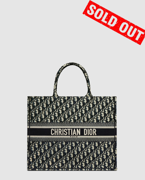 [DIOR-디올]북 토트백 라지 네이비