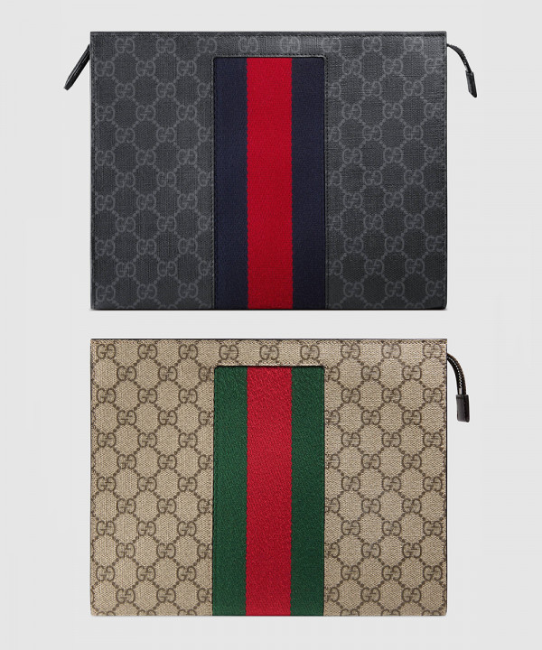 [GUCCI-구찌]GG 수프림 웹 클러치 475316