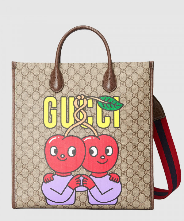 [GUCCI-구찌]구찌 체리 프린트 미듐 토트백 703264