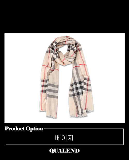 [BURBERRY-버버리]체크 울 실크 스카프 8015407