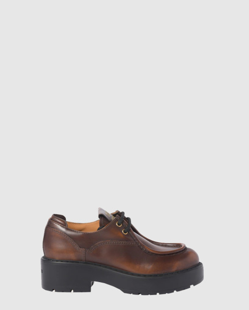 [MIUMIU-미우미우]가죽 레이스업 로퍼 F0038