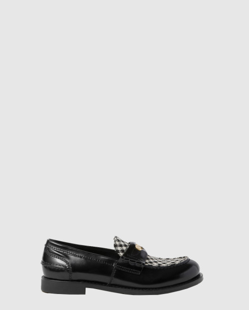 [MIUMIU-미우미우]브러시드 체크 로퍼 F0002