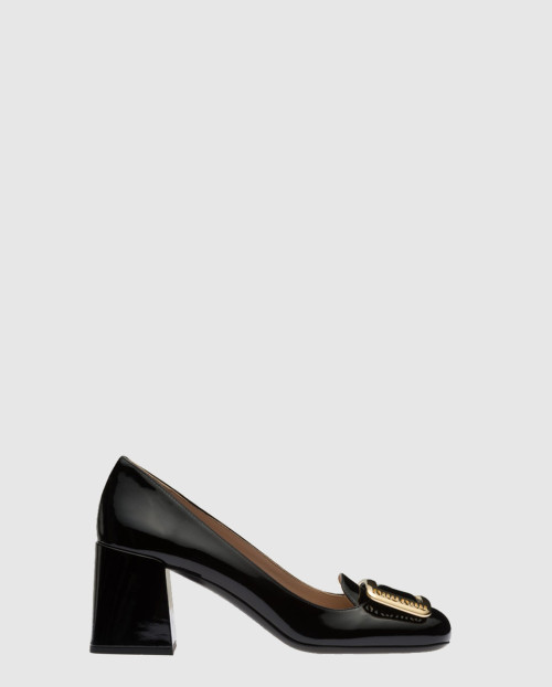 [MIUMIU-미우미우]페이던트 레더 펌프스 F0002