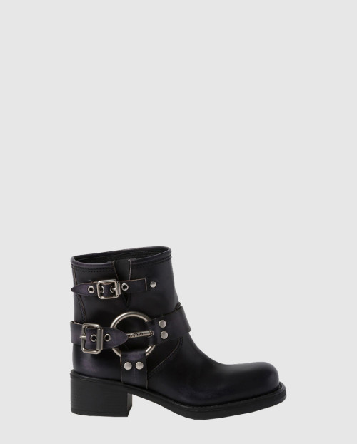 [MIUMIU-미우미우]빈티지 룩 가죽 부티 F0002