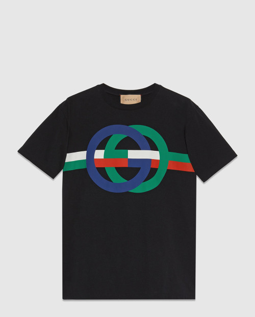 [GUCCI-구찌]라운드 GG 프린트 코튼 티셔츠 548334