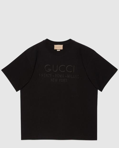 [GUCCI-구찌]자수 로고 코튼 티셔츠 616036
