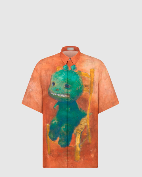 [DIOR-디올]반소매 셔츠 레드 테크니컬 원단 193C5