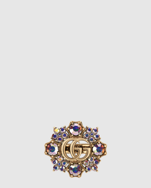 [GUCCI-구찌]더블 G 크리스털 플라워 반지 753792