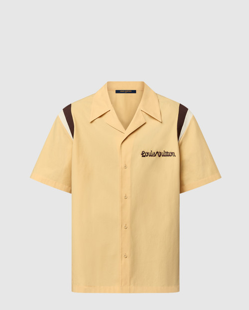 [LOUIS VUITTON-루이비통]엠브로이더드 쇼트 슬리브드 코튼 볼링 셔츠 1AFQ14