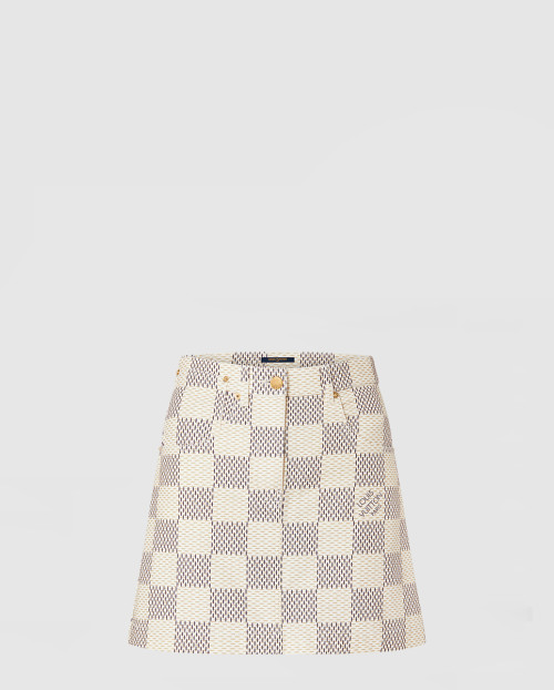 [LOUIS VUITTON-루이비통]다미에 아주르 데님 A라인 미니 스커트 1A9LD8
