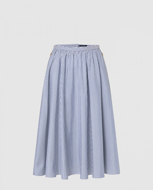 [LOUIS VUITTON-루이비통]줄무늬 실크 플리츠 스커트 1AC1A7