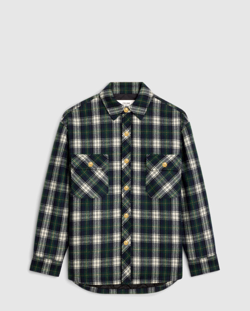 [CELINE-셀린느]오버셔츠 타탄 캐시미어 2W9863