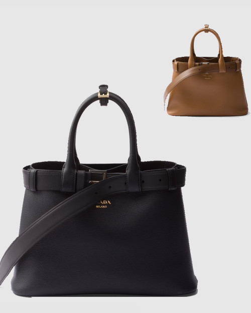 [PRADA-프라다]버클 미디엄 가죽 핸드백 1BA434