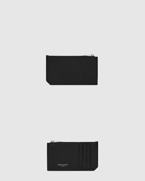 [SAINT LAURENT-생로랑]가죽 소재의 FRAGMENTS 지퍼 카드 케이스 609362