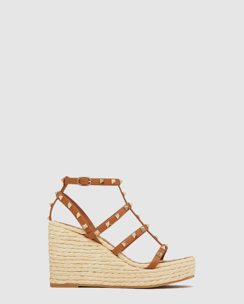[VALENTINO-발렌티노]락스터드 스트랩 웨지 샌들