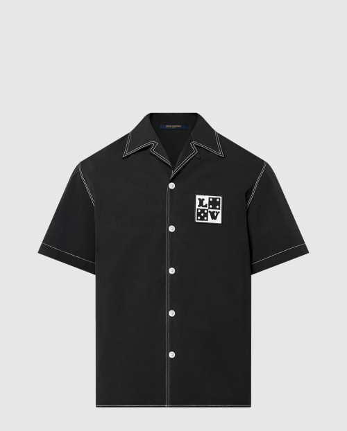 [LOUIS VUITTON-루이비통]엠브로이더드 쇼트 슬리브드 코튼 셔츠 1AFWTU