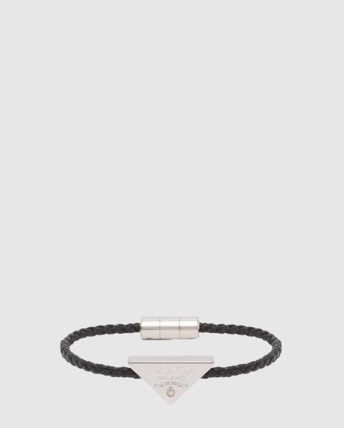[PRADA-프라다]브레이디드 나파 가죽 팔찌 1IB350