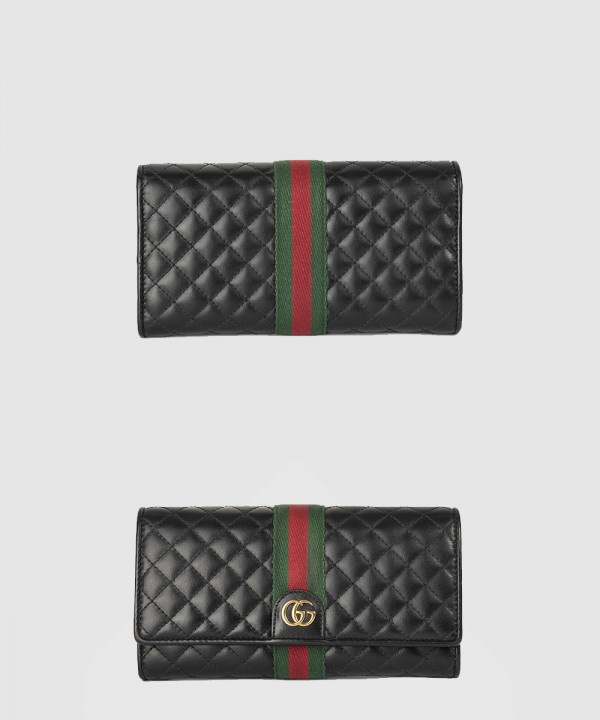 [GUCCI-구찌]GG 마몽 퀼팅 레더메쉬 장지갑 536452