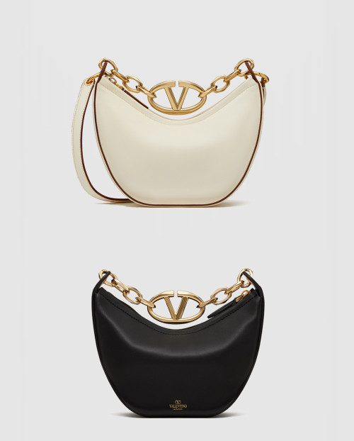 [VALENTINO-발렌티노]브이로고 문 나파레더 미니 호보백