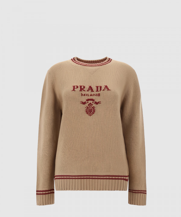 [PRADA-프라다]캐시미어 및 울 로고 크루넥 스웨터 P24G1V