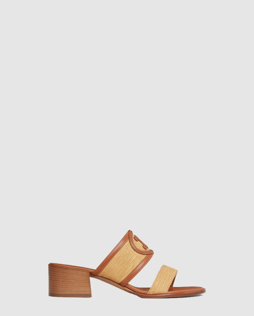 [CELINE-셀린느]아폴린 라피아 카프스킨 뮬 샌들 359902