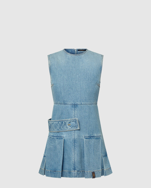 [LOUIS VUITTON-루이비통]데님 버튼 탭 플리츠 드레스 1AFLXX