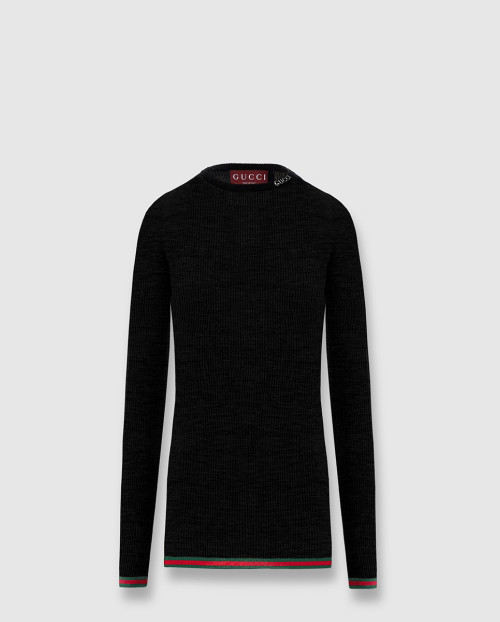 [GUCCI-구찌]리브 캐시미어 및 실크 블렌드 탑 788308
