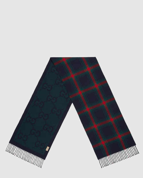 [GUCCI-구찌]GG 스코틀랜드 체크 울 스카프 715385