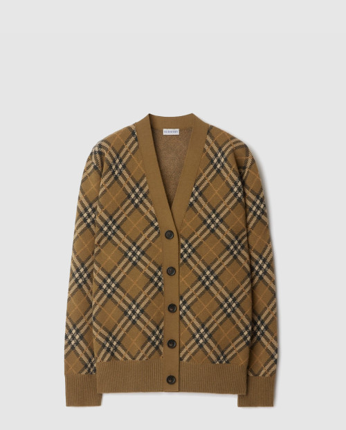 [BURBERRY-버버리]체크 울 모헤어 블렌드 카디건 80996211