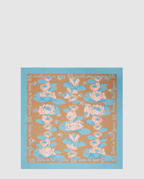 [GUCCI-구찌]수련 프린트 트윌 실크 스카프 722713