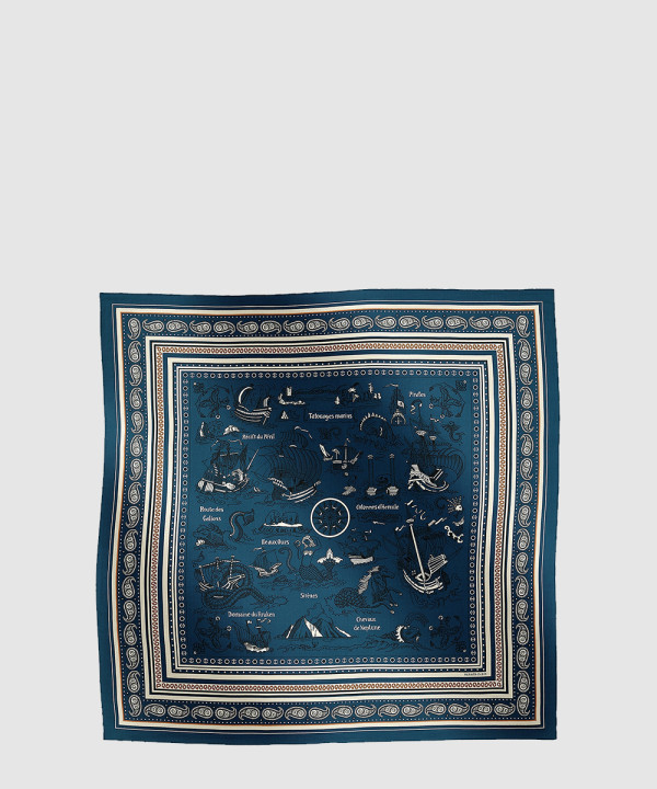 [HERMES-에르메스]Tatouages Marins Bandana 숄