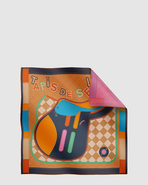 [HERMES-에르메스]Tapis de Selle 더블 페이스 스카프 90