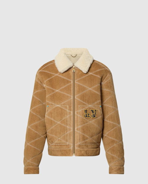 [LOUIS VUITTON-루이비통]엠브로이더드 시어링 워크웨어 블루종 1AFXIO