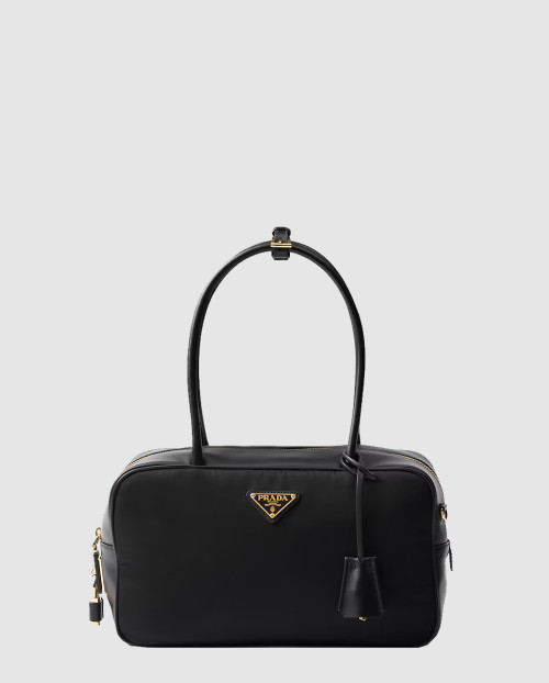 [PRADA-프라다]자물쇠가 있는 미디엄 리나일론 및 가죽 탑 핸들백 1BB132