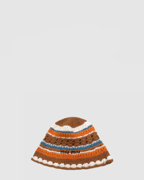 [MIUMIU-미우미우]니트 스트라이프 캡 5HC754