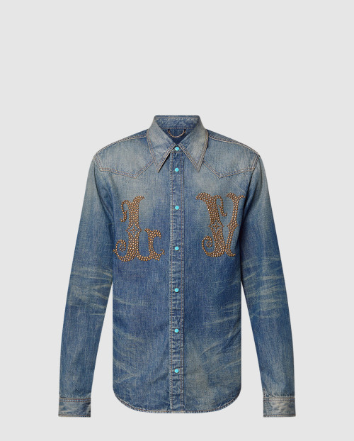 [LOUIS VUITTON-루이비통]피티드 롱 슬리브드 데님 셔츠 1AFXL4