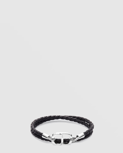 [DIOR-디올]CD Icon 브레이드 가죽 더블 팔찌 B1973