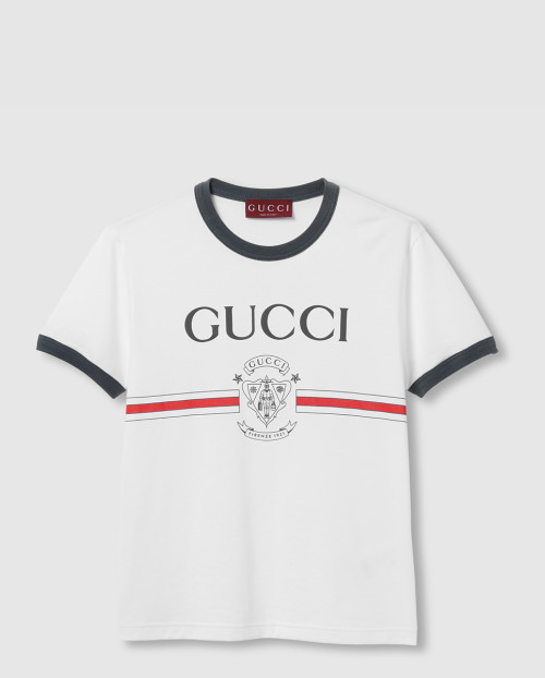 [GUCCI-구찌]프린트 디테일의 코튼 저지 티셔츠 813753