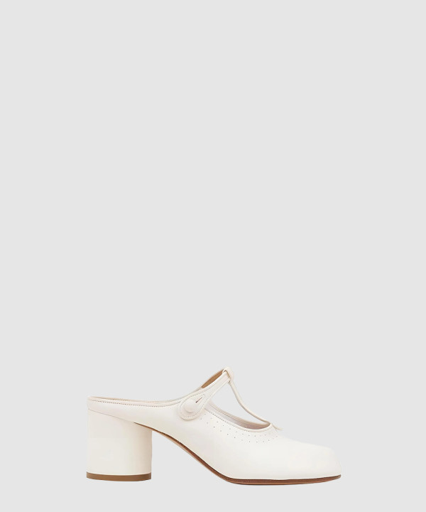 [MARGIELA-마르지엘라]타비 미드힐 가죽 뮬 P6854