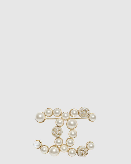 [CHANEL-샤넬]더블 C 진주 브로치 AB6899