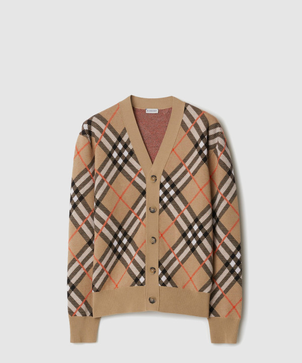 [BURBERRY-버버리]체크 울 모헤어 블렌드 카디건 80934941