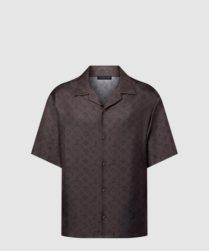 레플리카|이미테이션 louis-vuitton-루이비통프린티드-모노그램-쇼트-슬리브드-실크-셔츠-1ahcgs