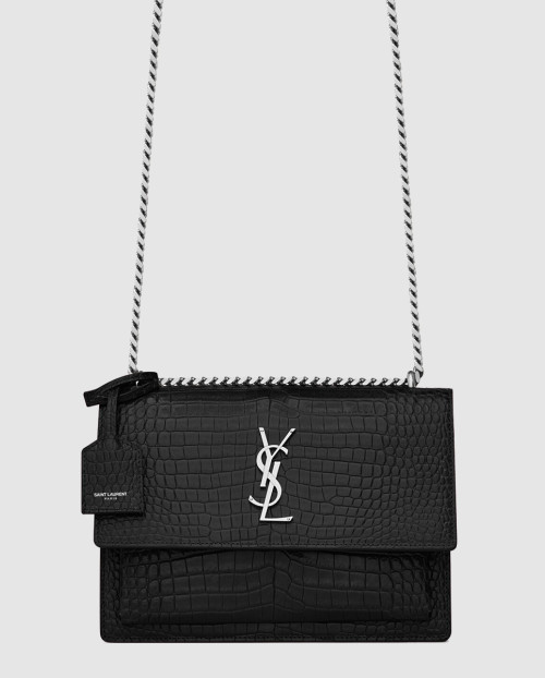 [SAINT LAURENT-생로랑]엠보싱 크로커다일 가죽 소재 sunset 미디엄 422906