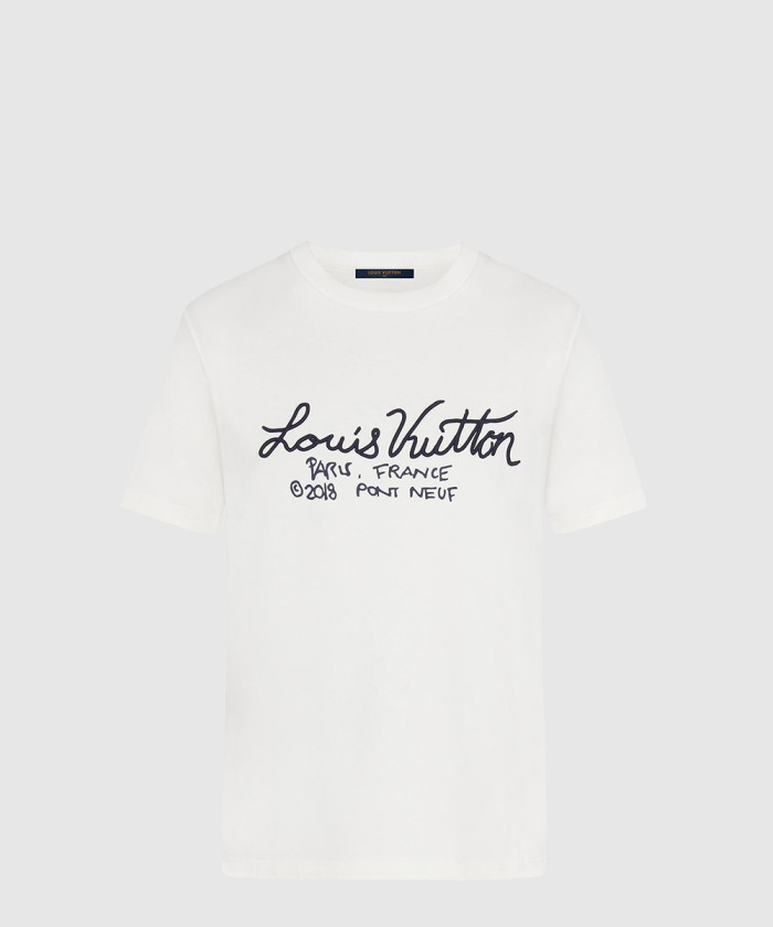 레플리카|이미테이션 louis-vuitton-루이비통프린트와-자수-장식의-티셔츠-1a7xni