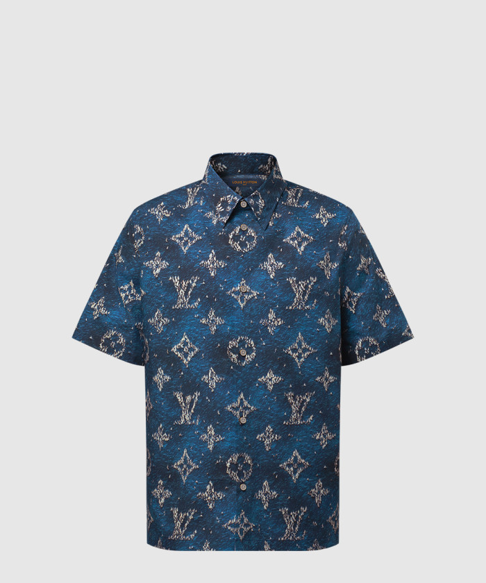 레플리카|이미테이션 louis-vuitton-루이비통프린티드-모노그램-쇼트-슬리브드-셔츠-1ahvty
