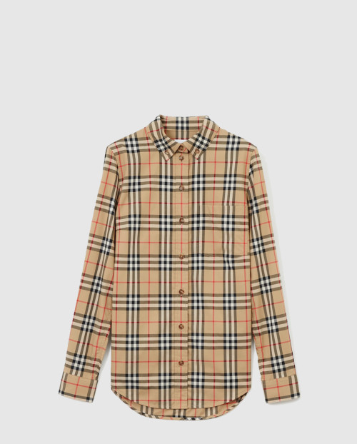 [BURBERRY-버버리]체크 스트레치 코튼 셔츠 80222841