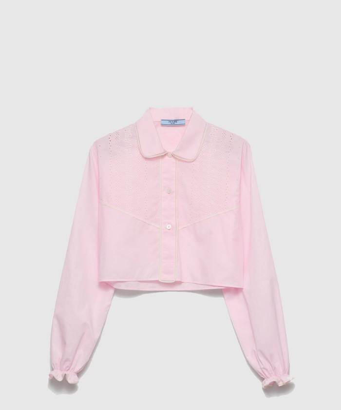 레플리카|이미테이션 loewe-로에베자수-크롭-바티스트-셔츠-p445ir