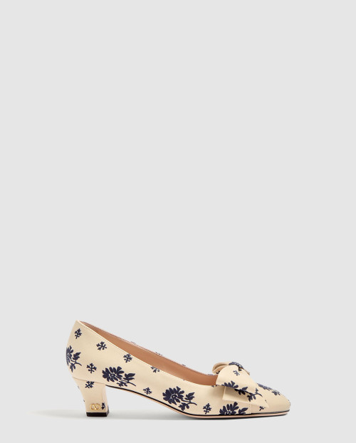 [VALENTINO-발렌티노]실크 플라워 프린트 힐