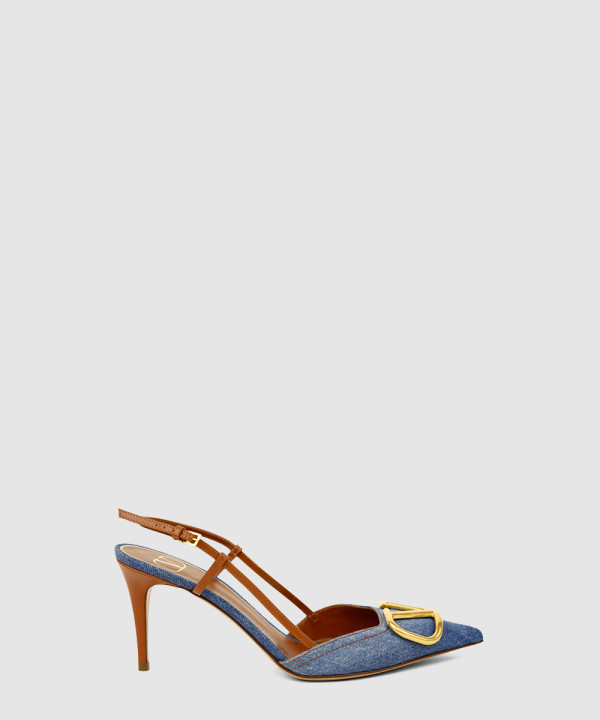 [VALENTINO-발렌티노]데님 슬링백 펌프스