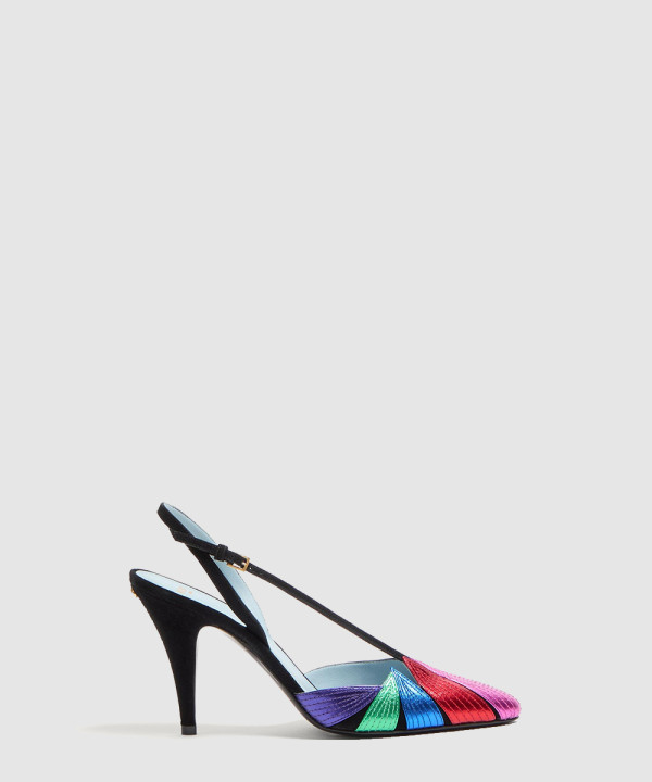 [VALENTINO-발렌티노]폴리폴리아주 스웨이드 슬링백 펌프스